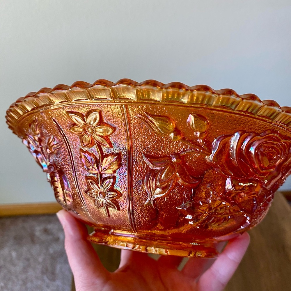 Imperial Carnival Glass Open Rose Bowl - Picture 7 of 12